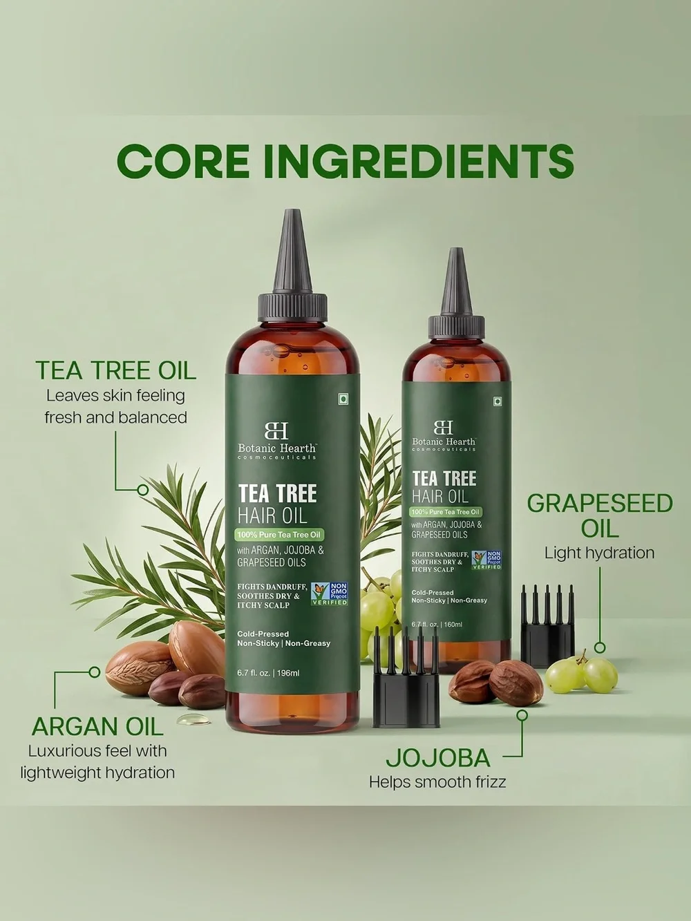 Botanic Hearth Tea Tree Hair Oil For Hair Growth - 6.7 Fl oz Set of 2